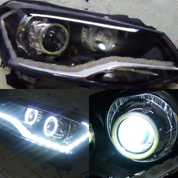Farol Biled com Angel e DRL Volkswagen Gol Voyage Saveiro G6