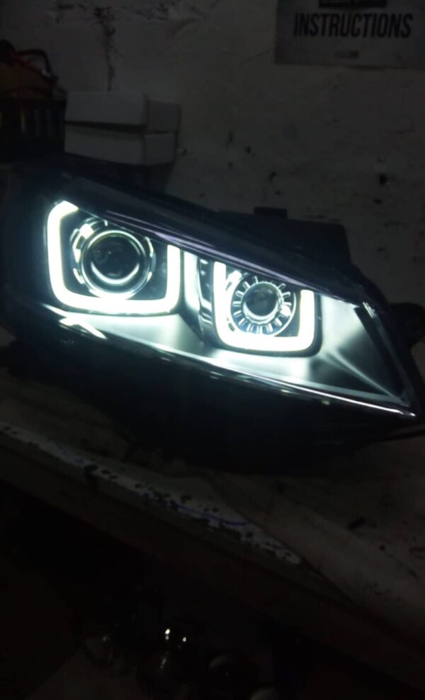 Farol Volkswagen FOX 2015 a 2020 com Duplo Projetor + DRL Estilo GTI