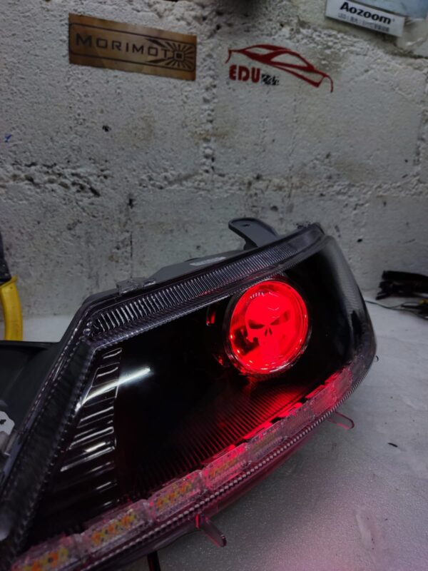 Farol Chevrolet Celta Projetor Biled Devil Angel DRL Seta sequencial