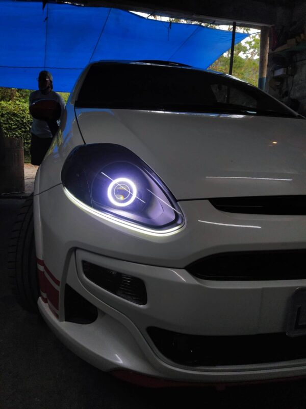 Farol Fiat Punto com Angel, DRL e Projetor bi-led