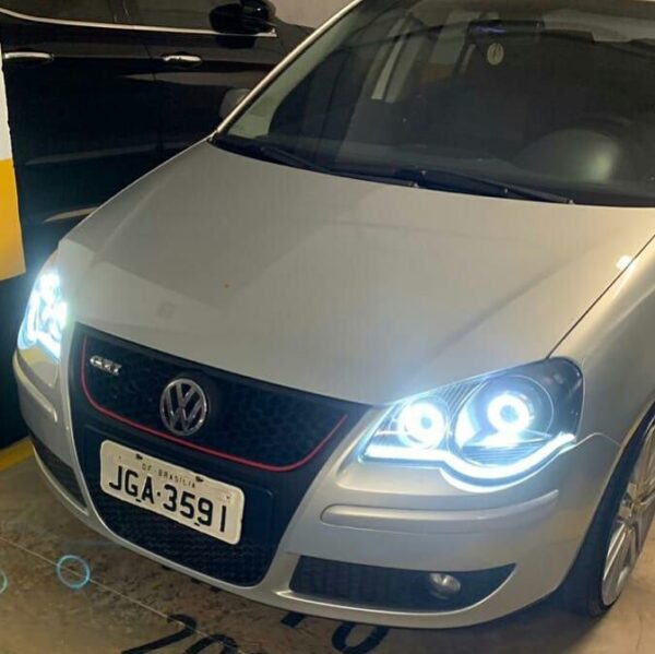 Farol Volkswagen Polo Biled com Angel e DRL