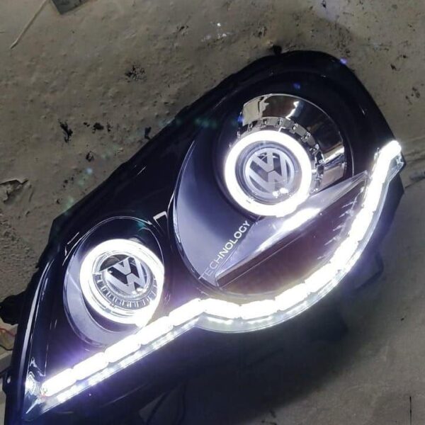 Farol Volkswagen Polo Projetor biled e projetor auxiliar de alto com DRL