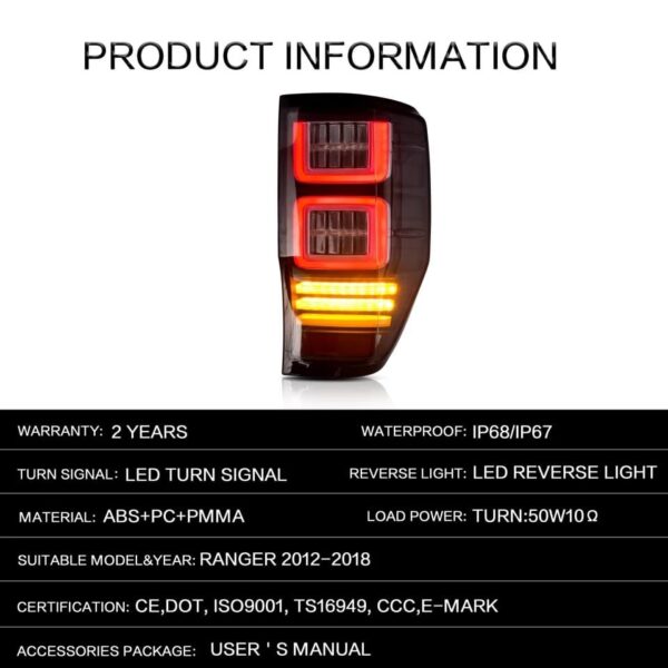 Lanterna led Ford Ranger 2015 a 2020